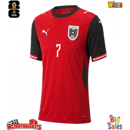 Austria Marko Arnautovic #7 Replica Home Stadium Shirt for Women World Cup 2026 Short Sleeve